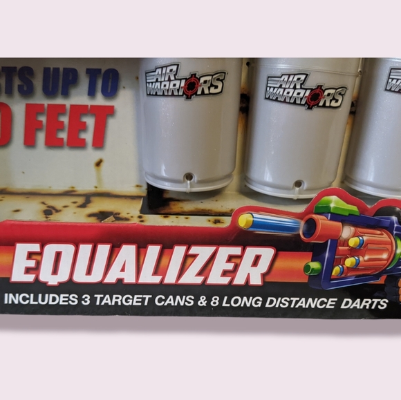 Air Warriors Equalizer Toy Gun With Long Distance Darts & 3 Target Cans - Picture 4 of 12